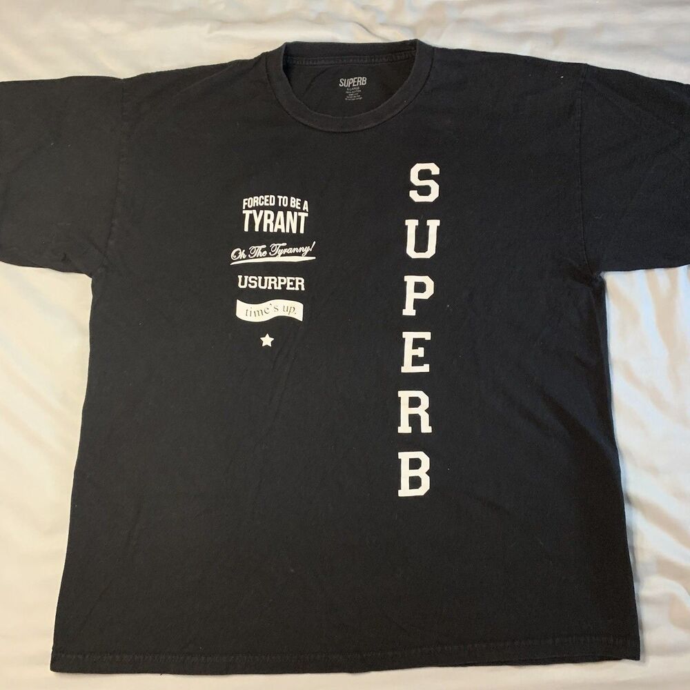 Superb Street Wear Forced To Be A Tyrant T Shirt Gym Athletic Euc Men's Size XL